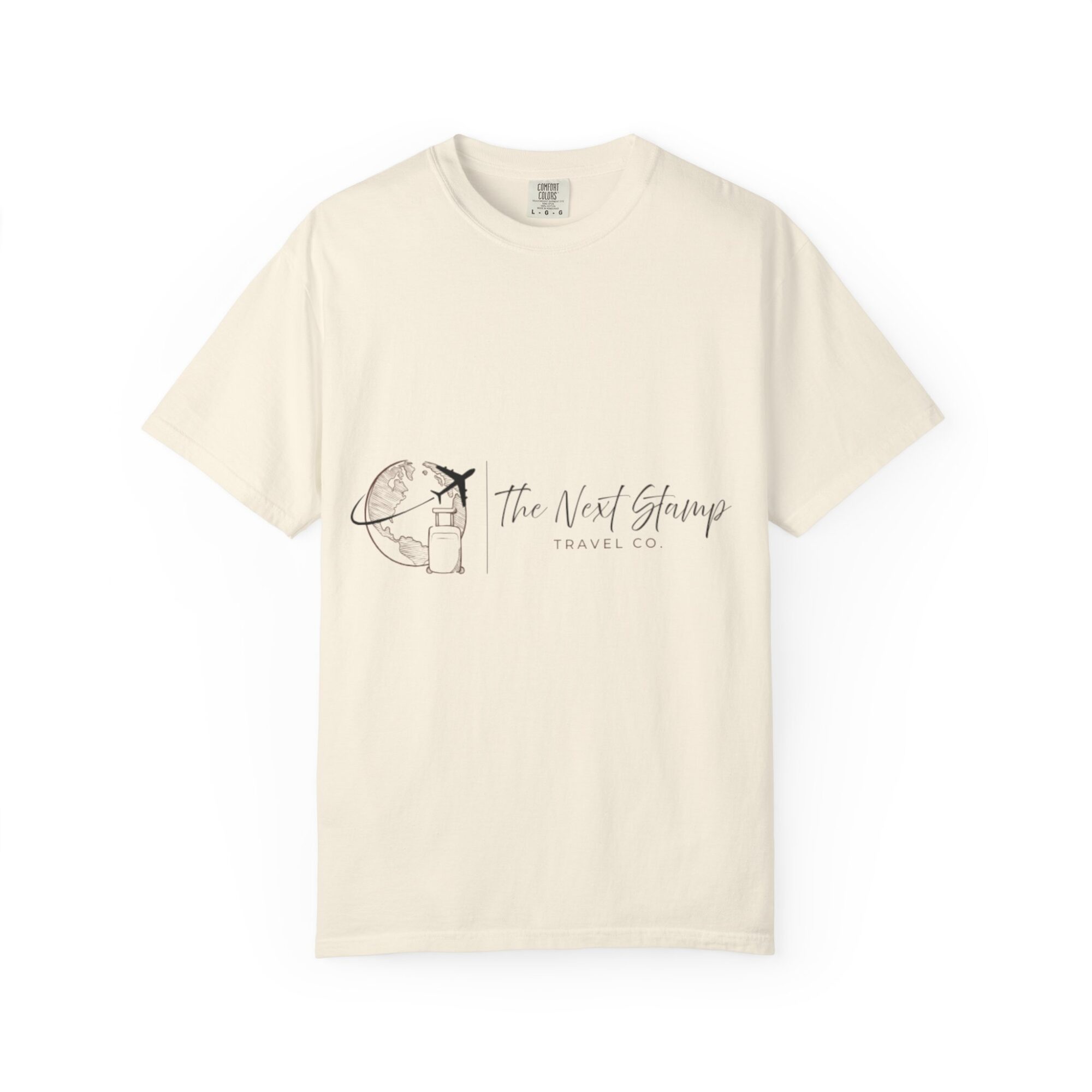Travel Co. Logo Tee — 'The Next Stamp' Minimalist Globe T-Shirt