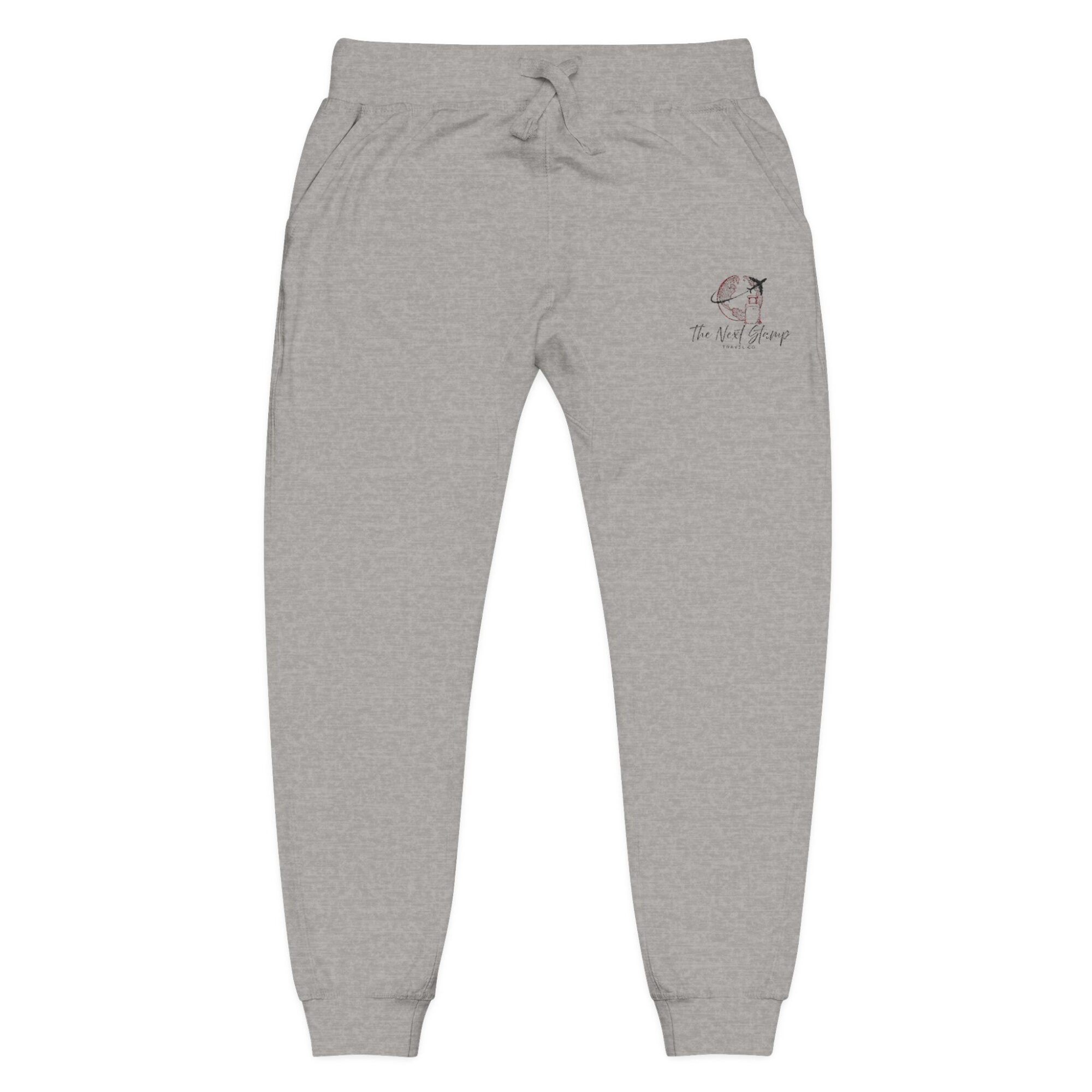 The Next Stamp Travel Co. Embroidered Fleece Sweatpants | Neutral Travel Joggers