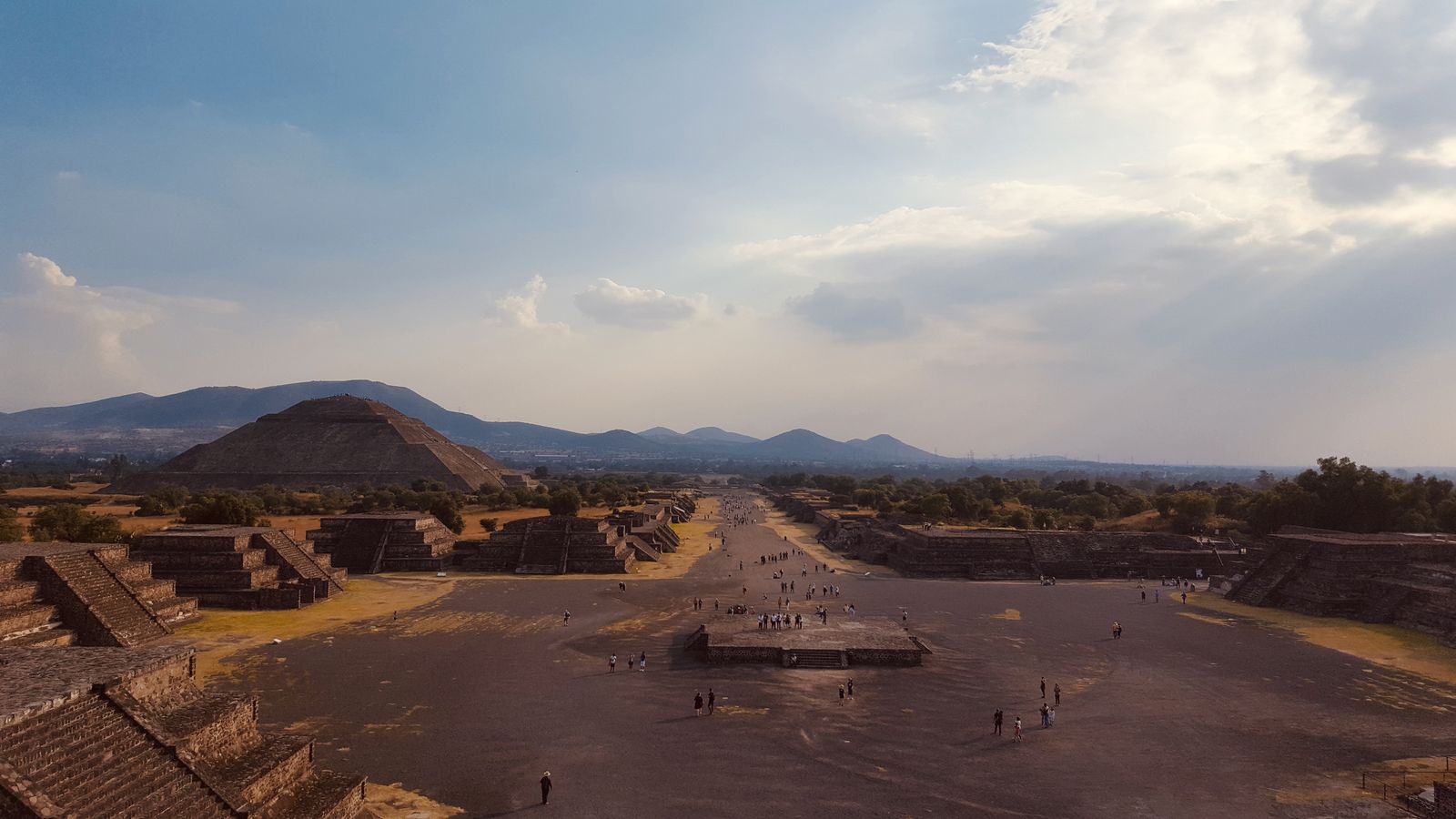 The Avenue of the Dead and the Pyramid of the Sun at Teotihuacan on a day trip from Mexico City