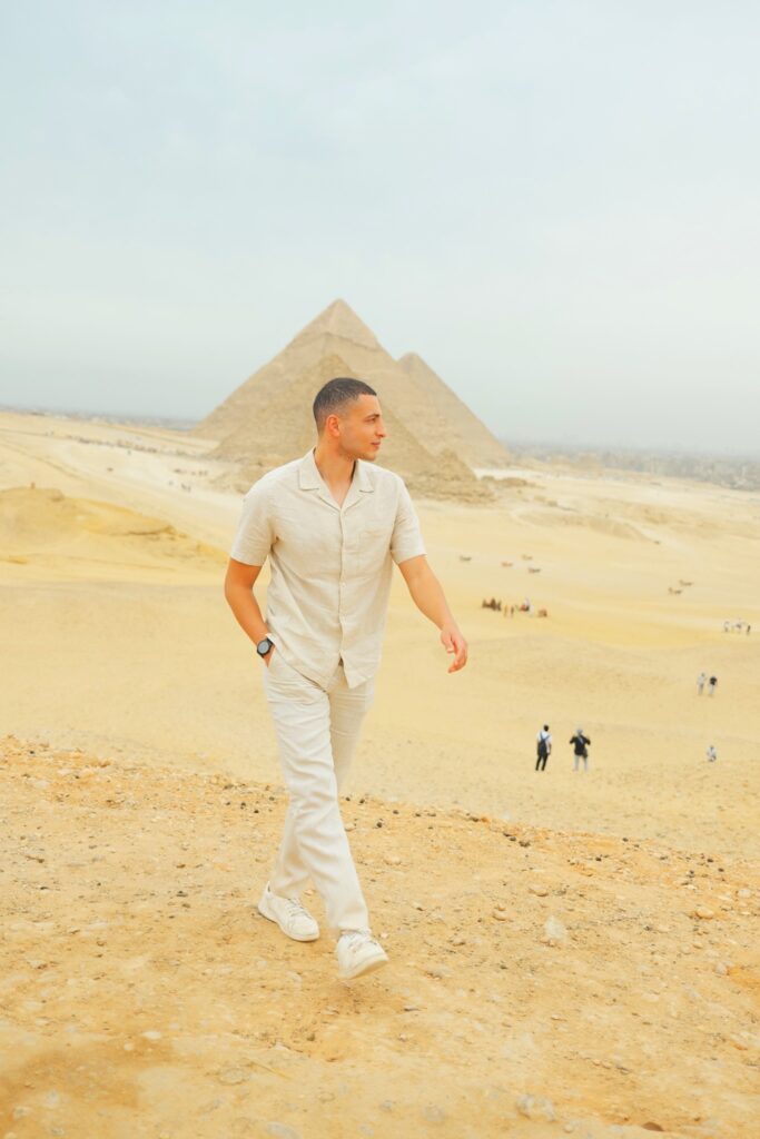 Ryan Radwan traveling at the pyramids in Egypt